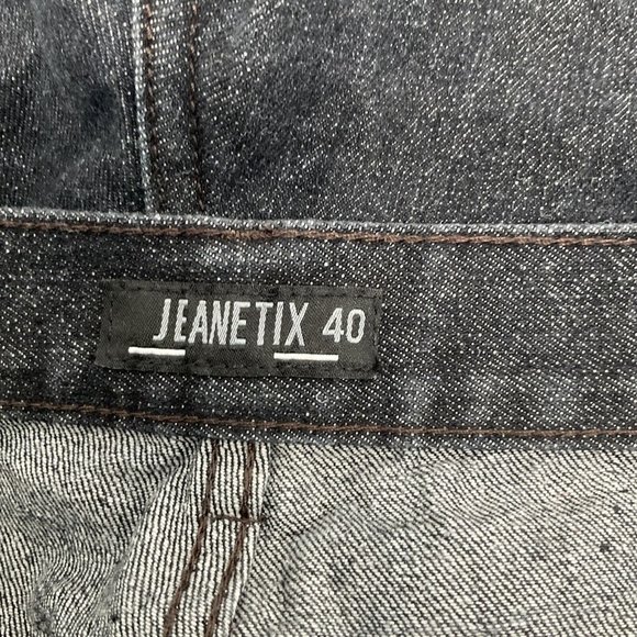 Mens Jeanetix Black Dress Jeans Sz 38 X 31 Tapered Leg Comfort Fit - Picture 5 of 11